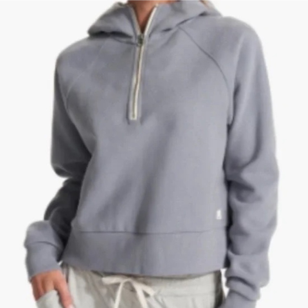 Vuori Cropped Quarterzip Blue Flint (Large)